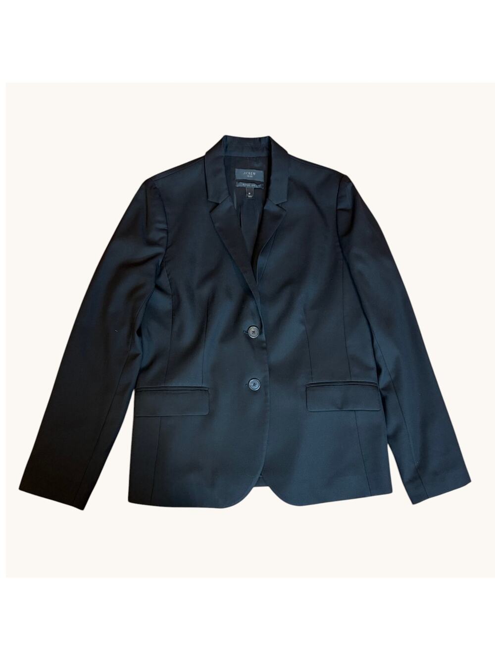 J. Crew Women's Wool Blazer Size 10 Black 1035 Super 120s Stretch Classic